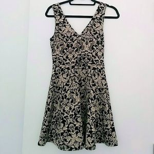 Classy Black Paisley Skater Dress